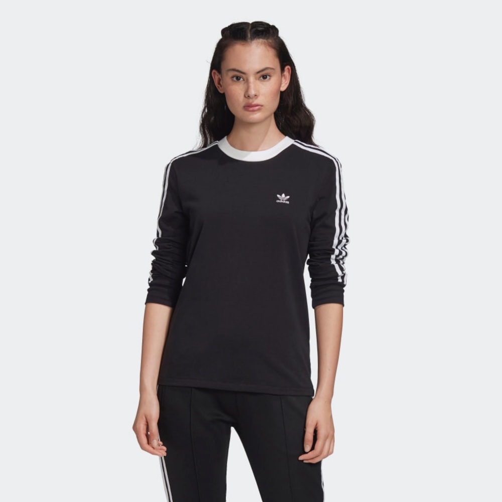 Adidas trefoil striped tee
